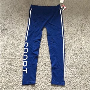 Blue and white stretchy leggings